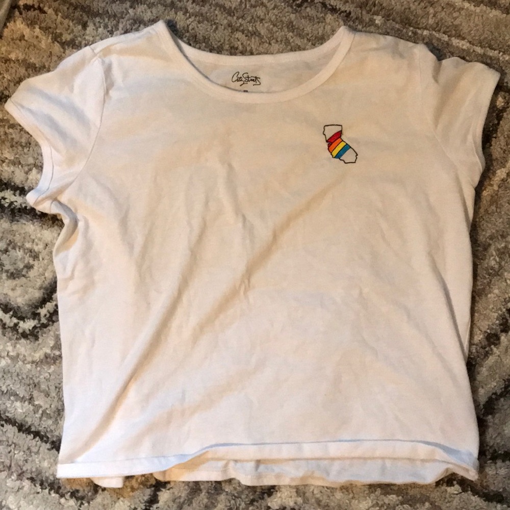 california rainbow crop top
